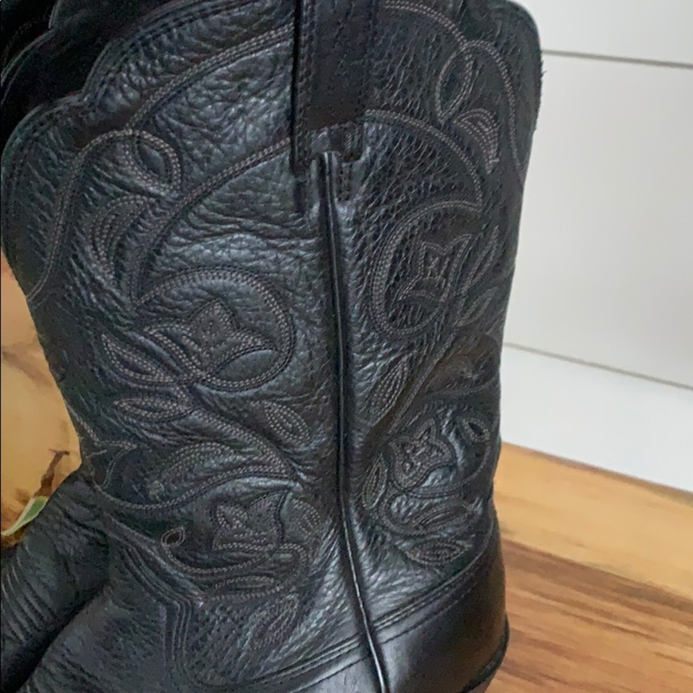 Ariat Heritage R Toe Black Cowboy Western Boots 8 - Picture 3 of 8